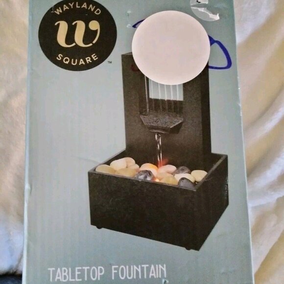 🐰🎉Indoor Modern Pebble Design Table Top Fountain With LED Lights - Picture 4 of 5